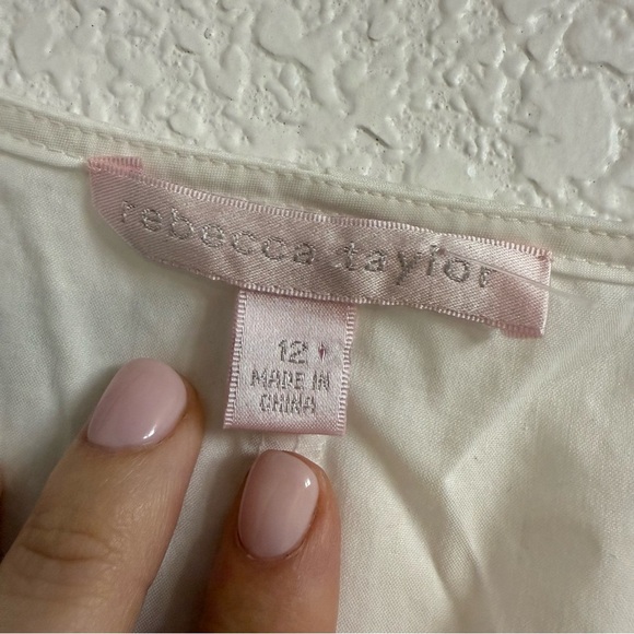 Rebecca Taylor Elegant White Sleeveless Bow Top Size 12 - Picture 3 of 4